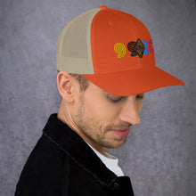 Load image into Gallery viewer, retro-trucker-hat-rustic-orange-khaki-6003dcd7035d4.jpg